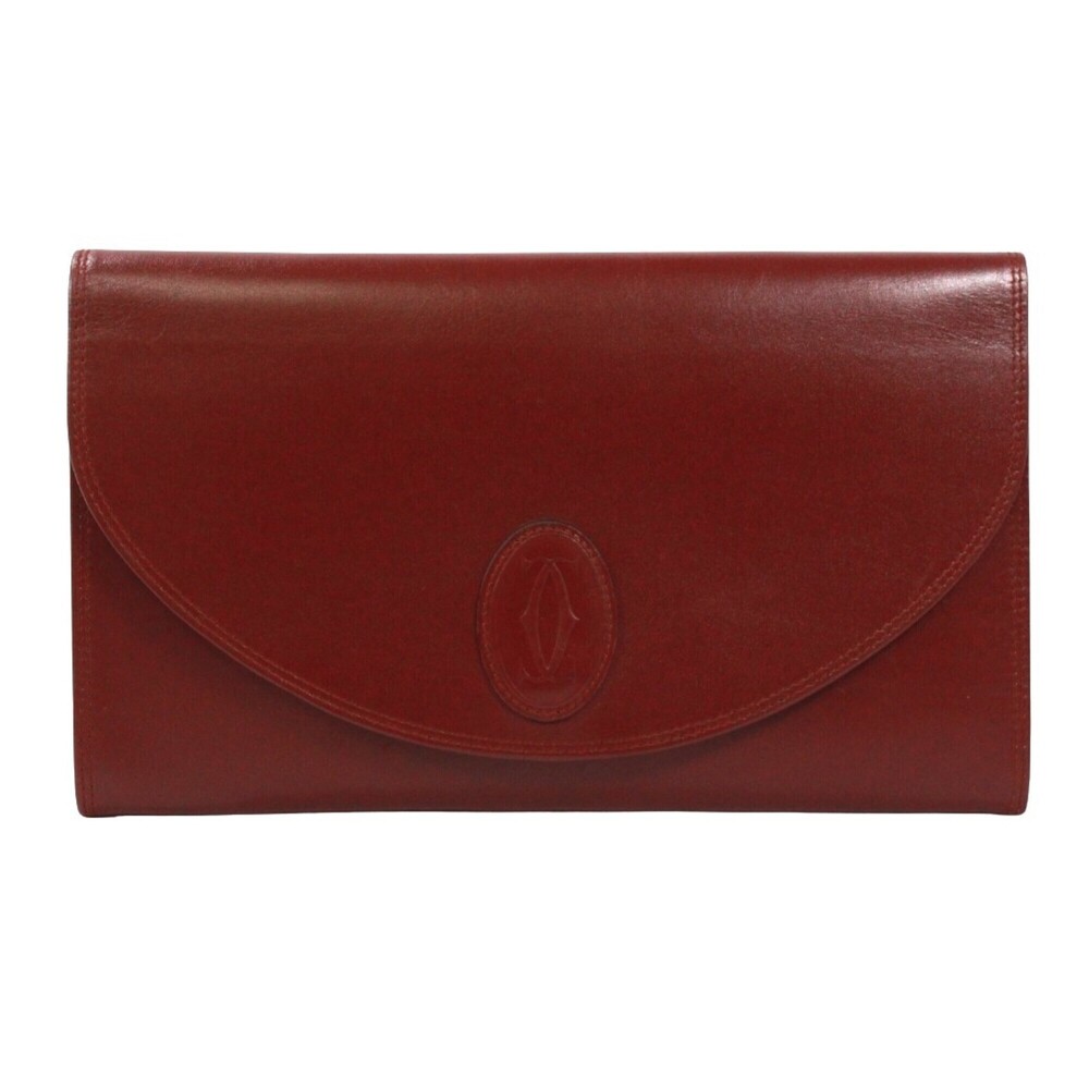 CARTIER Cartier Must Line Clutch Bag Leather Bordeaux